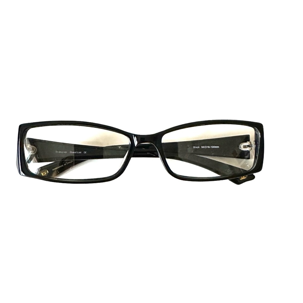 BEBE Guest List Black Rectangular Glasses 56-16-130 mm - Picture 4 of 8